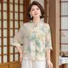 Women's Chinese Style Floral Chiffon T-shirt