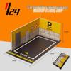 1:24 Alloy Car Model Parking Scene PVC Board Garage Ornament - Boys Gift