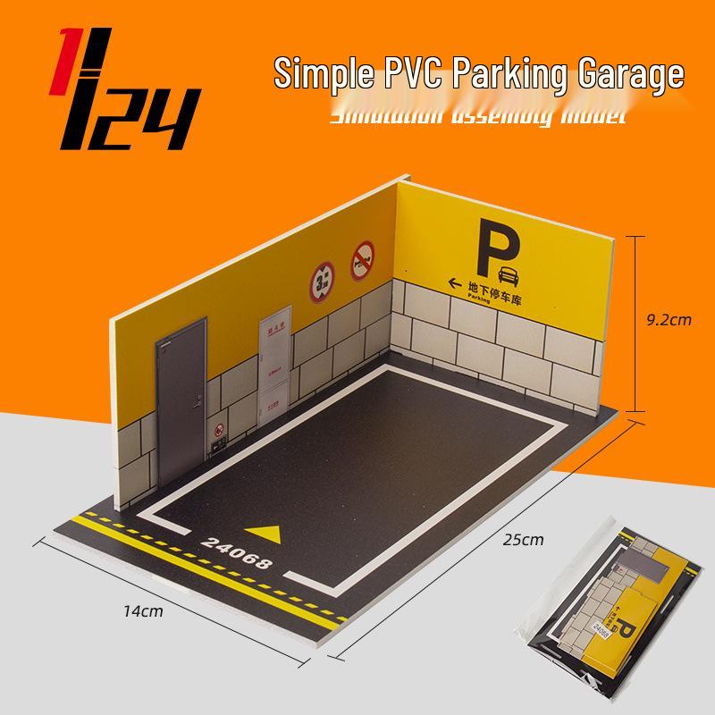 1:24 Alloy Car Model Parking Scene PVC Board Garage Ornament - Boys Gift