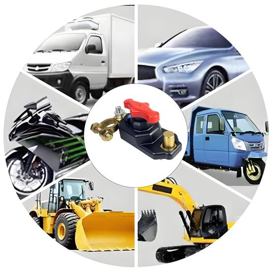 Drehbarer Auto-Batterietrennschalter mit reinem Kupferkern 12V/24V Manueller Killschalter für LKW Wohnmobile Boote Verhindert Batterieentladung Schalter