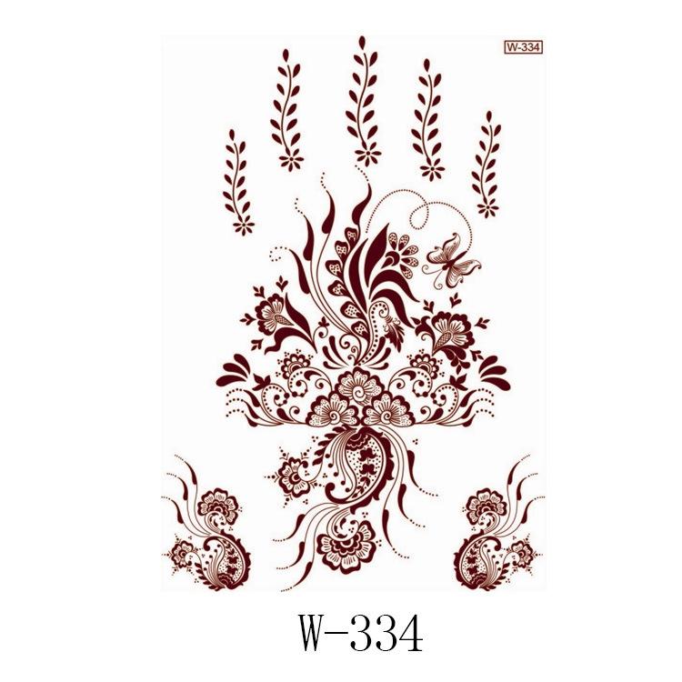 Lace Tattoo Sticker Vermilion Geometric Pattern Party Waterproof Henna Tattoo