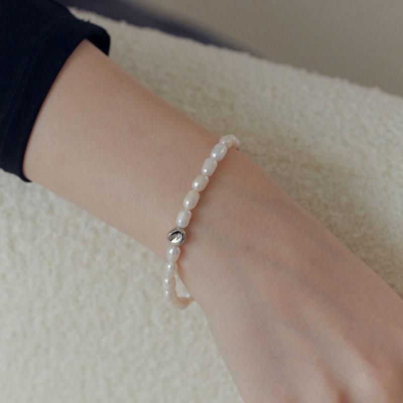 Shertz Ugly Freshwater Pearl Bumpy Stone Bracelet (24k Gold Plated)