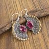 Pink Tourmaline Gemstone 925 Sterling Silver Designer Jewelry Handmade Earrings 1.95" For Women EE-74-18