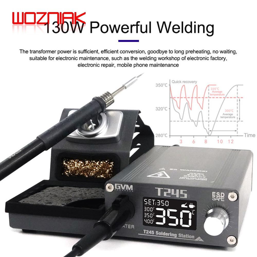 WOZNIAK GVM T210 T245 T115 T12 Digital Display Soldering Station With C210 C245 C115 Tip For Mobile Phones Repair Welding Tools