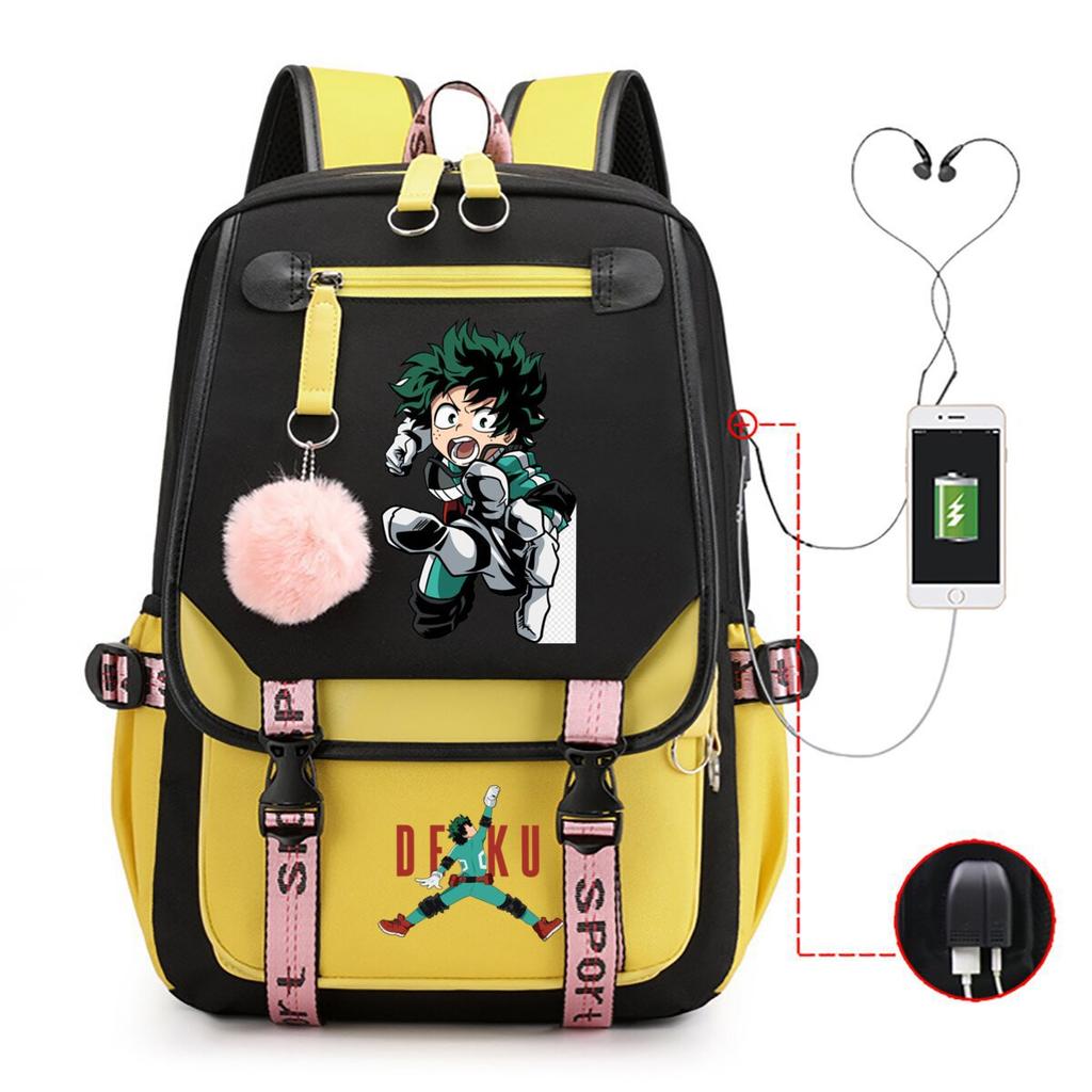 Teen Trend Animation Schoolbag Korean Version Backpack Male New Contrasting Color Simple Middle School Student Backpack