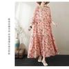 Round Neck Long Sleeve Loose Apparent Big Swing A-line Dress