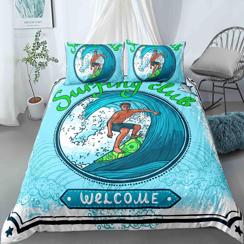 Ocean Wave Duvet Cover Set Beach With Foamy Waves Twin Bedding Set Sea Shore Holiday Theme Queen King Size Quilt Cover