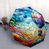 1pc Stained Glass Balloon Automatic Open/Close Umbrella, Windproof, Folding Compact Umbrella with Lightweight Design for Women/Men116
