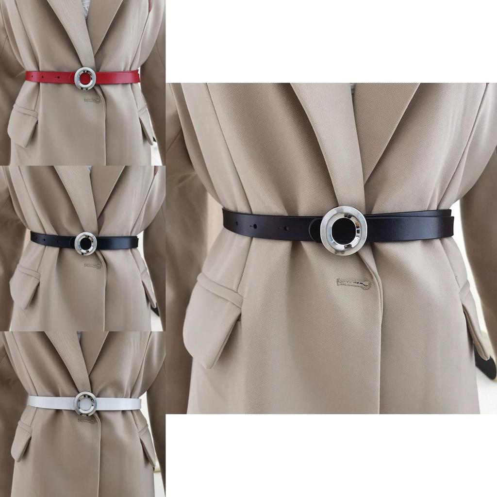 Authentic Leather Womens Belt With Silver Buckle For Stylish Everyday And Office