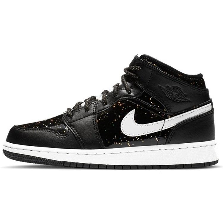 (GS) Air Jordan 1 Mid SE Black Glitter Kids AV5174-001 EU 36