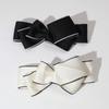 Black White Ponytail Hair Clip Charming Headwear New Imitation Bow Hairpin  Women Girls