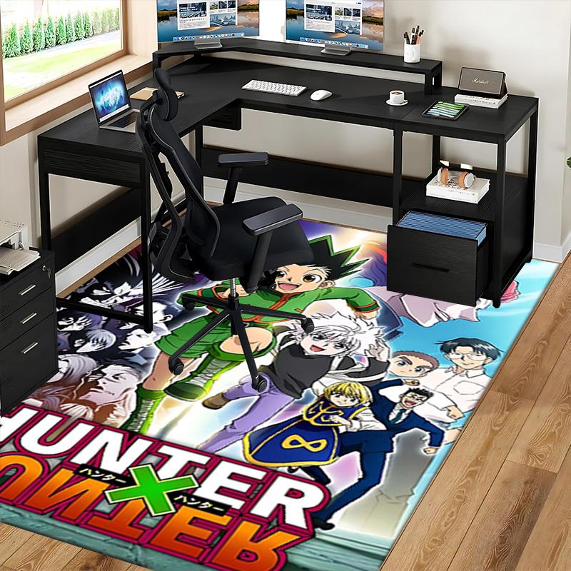 1pc Hunter x Hunter Anime Character Office Chair Mat - Anti-Slip Carpet for Desk, Anime Themed Decor, Gift Idea for Fans.U040