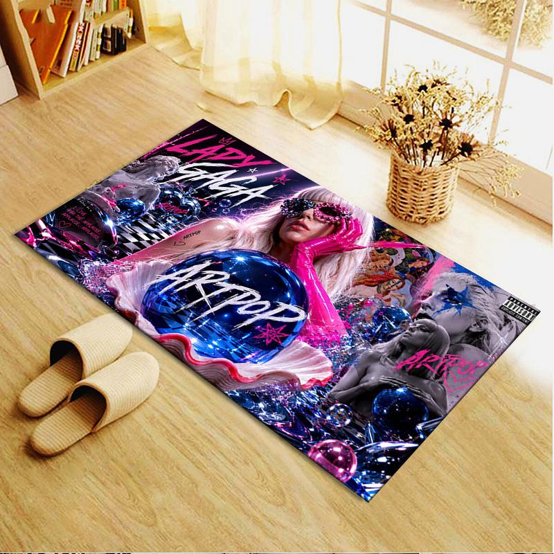Gaga Poster Teppich für Wohnzimmer Schlafzimmer Zuhause Sofadekoration, Kinderspiel Rutschfeste Bodenmatte