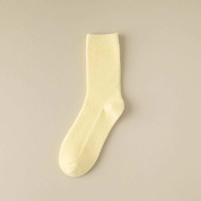 Female Autumn and Winter Thickened Warm Coral Velvet Towel Floor Sleeping Long Tube Socks