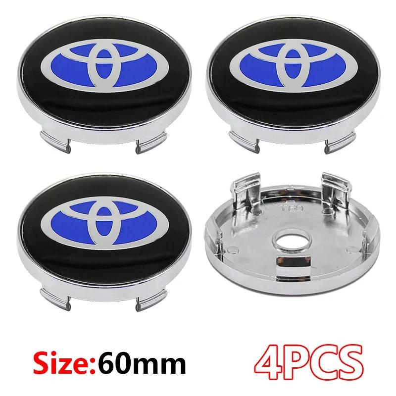 4Pcs 60mm For Car emblem Wheel hub Center Cap Badge covers sticker Decals Styling For Toyota Corolla RAV4 LEVIN Yaris C-HR Camry