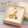 Ornaments Bee Flower Pendant Oil Dripping Bag Hanging Bee Keychain  Bag Key Decor