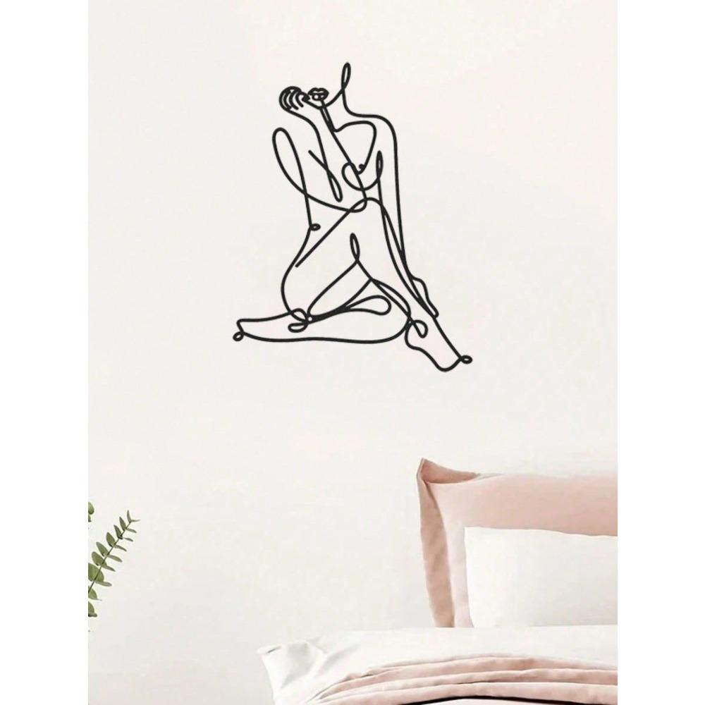 Minimalist Wire Female Body Silhouette Abstract Metal Wall Art Sculpture Home Decor