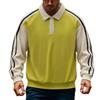 Men's Casual Loose Fit Corduroy Sweatshirt with Color Block Design for Fall and Winter