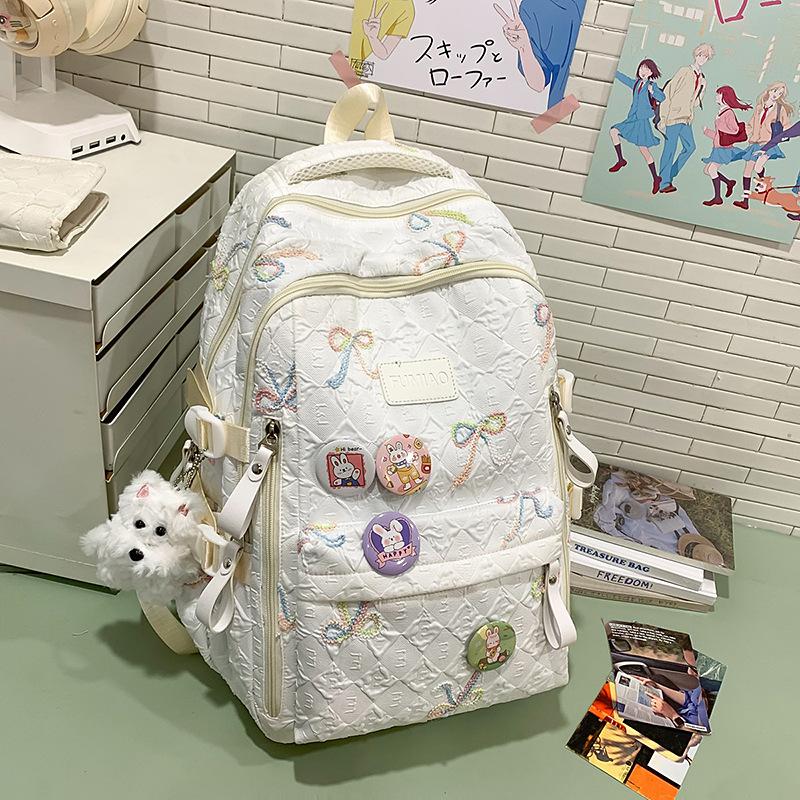 Schoolbag Schoolbag Female Newborn High Value Cute Bow Backpack Large Capacity Three To Six