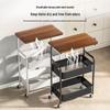 Carrello Snack Retro-Style Mobile con Scaffalatura Multi-livello e Organizer da Tavolo