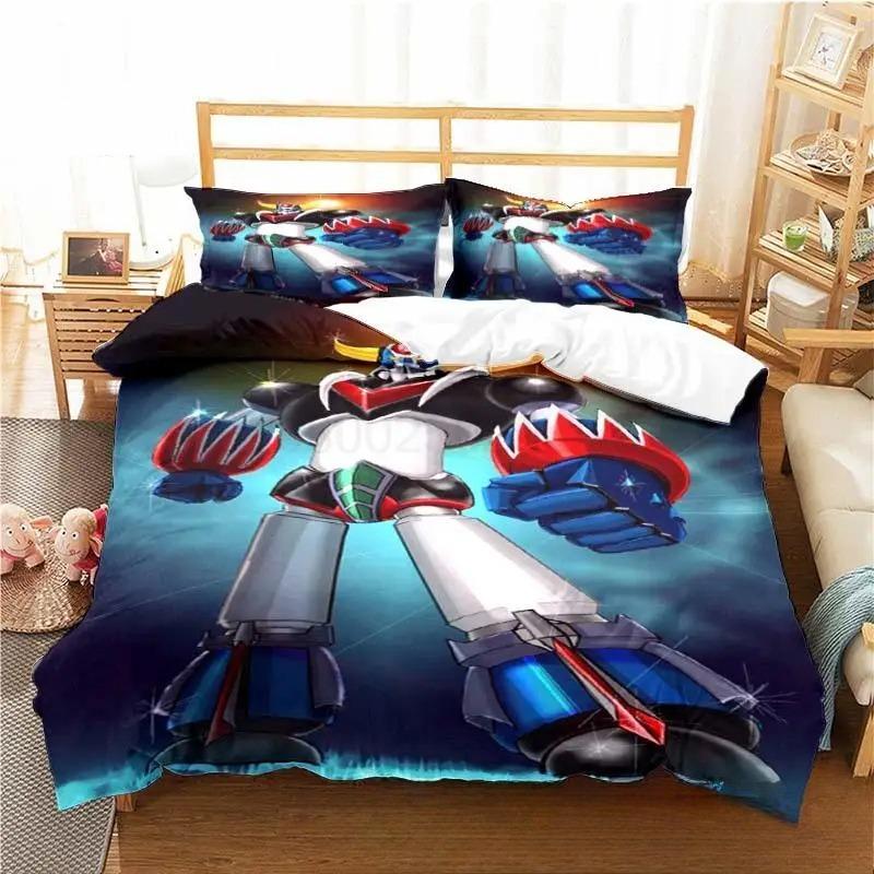 3D Print Goldorak Grendizer Ufo Robot Bedding Collection Double Twin King Duvet Cover Comforter Pillowcase Boys Girls Adults Bedroom