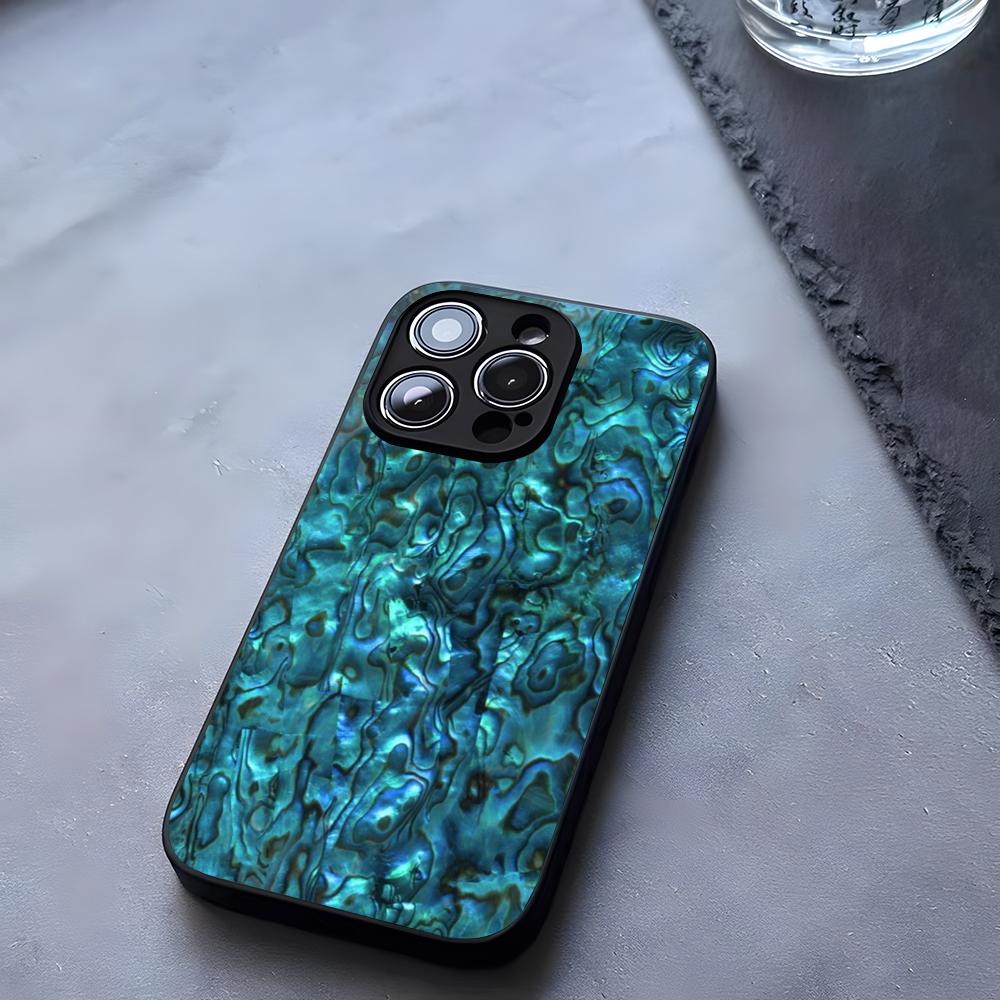 Abalone Shell Phone Case Tempered Glass For IPhone 17 13 14 16 12 15 11 Pro Max Plus Mini X XR SE2020 Coque