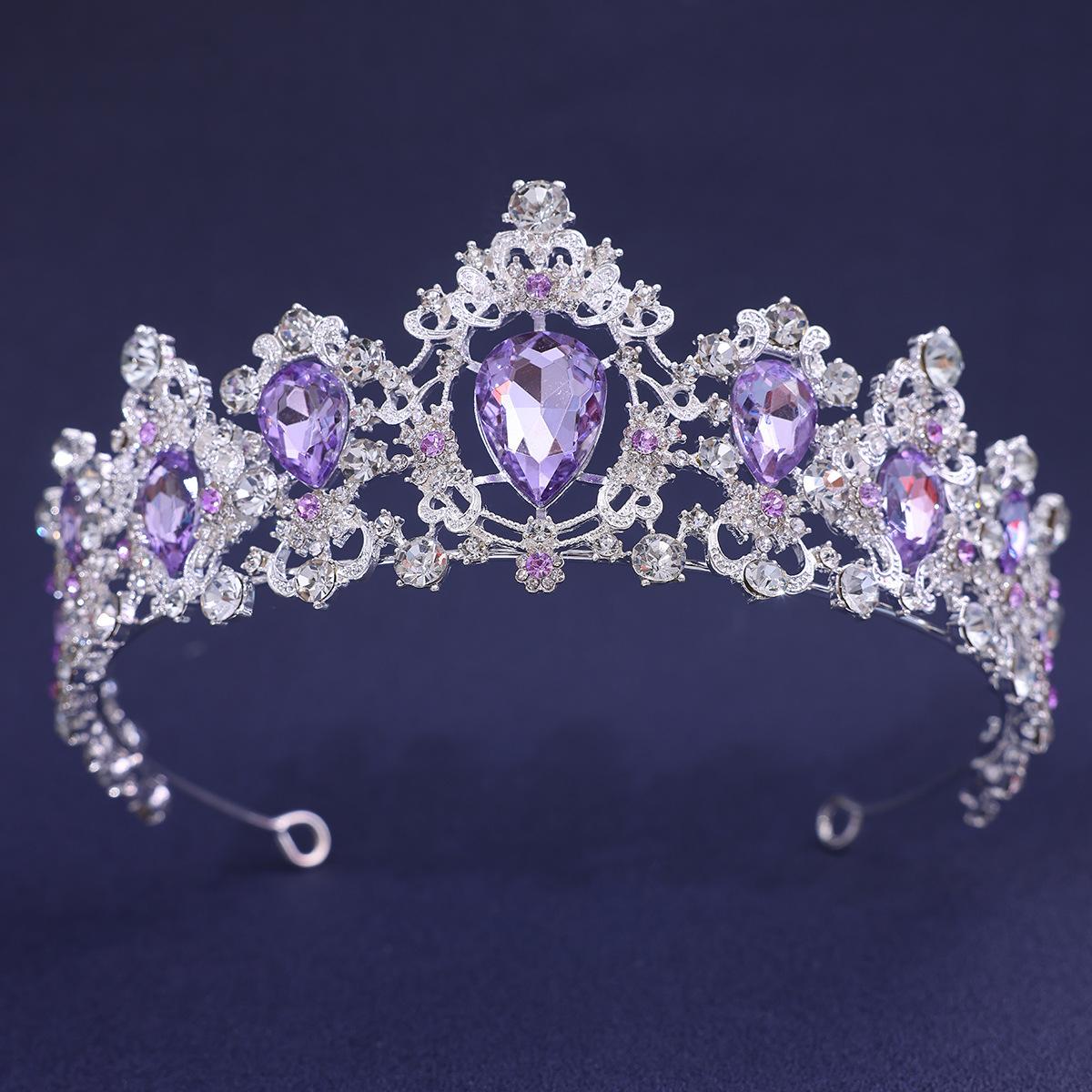 

European and American Retro Baroque Bridal Crown Luxury Rhinestone Crown Headband Headdress Wedding and Makeup Accessories