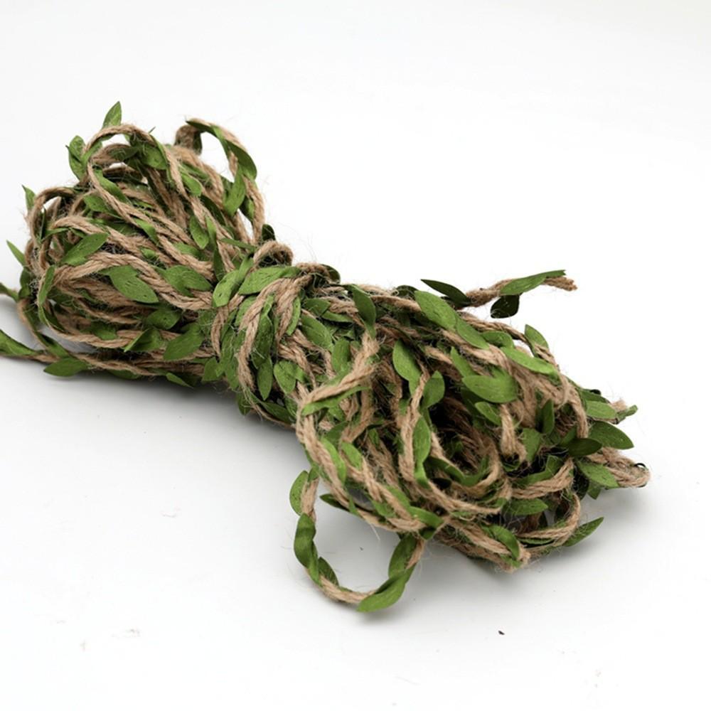 Trending Artificial Green Vine & Hemp Rope Leaf Decoration for DIY