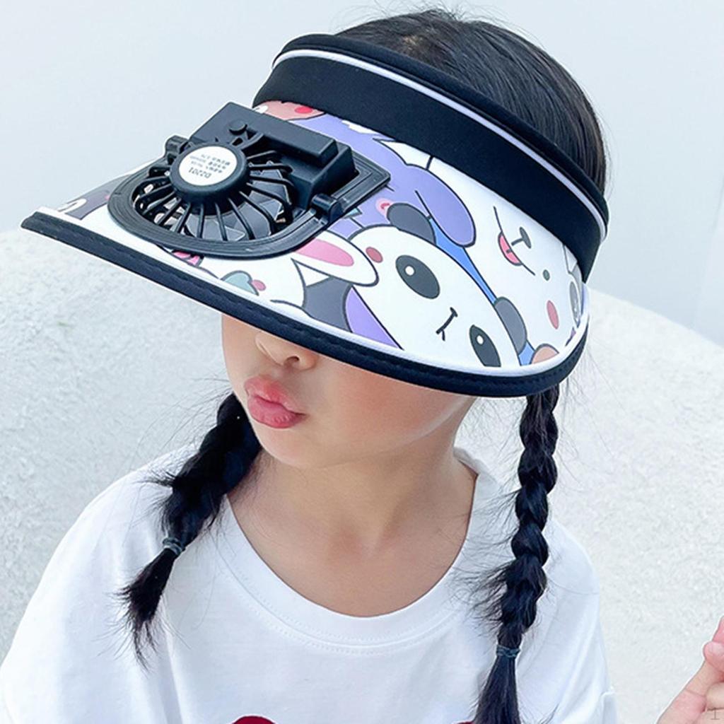 Cooling Fan Hat Kids Summer Fans Adjustable Gears Outdoor Sun Hats Built in Visor