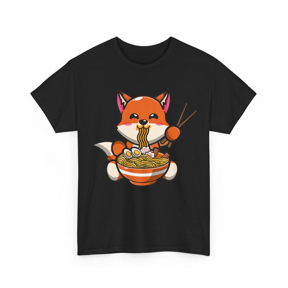 Fox Kawaii Noodles Shirt, Japanese Culture Fox Lovers Ramen Anime Shirt