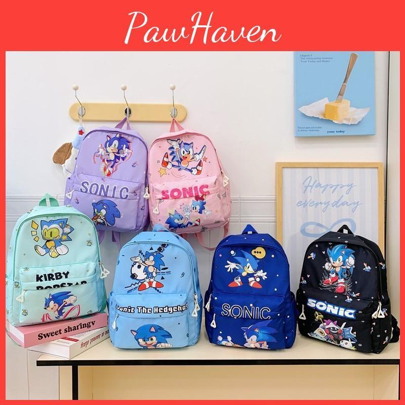 Cartoon Sonic Letter Kids Lightweight Nylon Backpack For Daycare Travel And