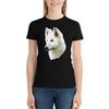 Weißer Schweizer Schäferhund Atemberaubendes Weißes Hunde-T-Shirt Niedliche Kleidung Ästhetische Kleidung Sommerkleidung für Frauen