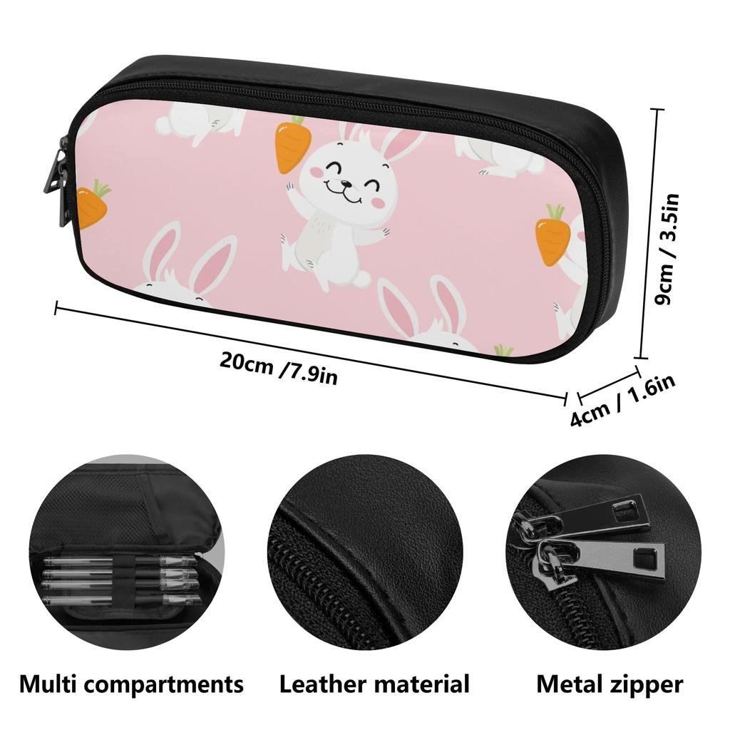 Sturdy PU Leather Stationery Organizer for Neat Stationery Storage with Internal Divider Pocket for Classroom Workplace Travel