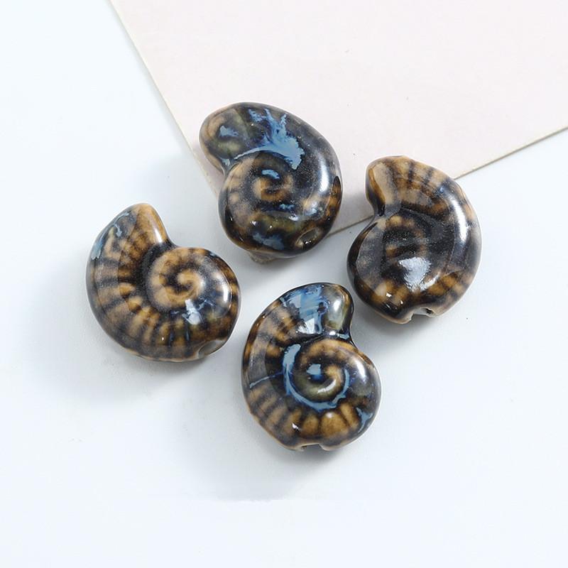 5pcs/Lot Mix Ceramics Shell Conch Spacer Beads For Jewelry Making Supplies Ocean Animal Loose Bead DIY Necklace Earring Finding