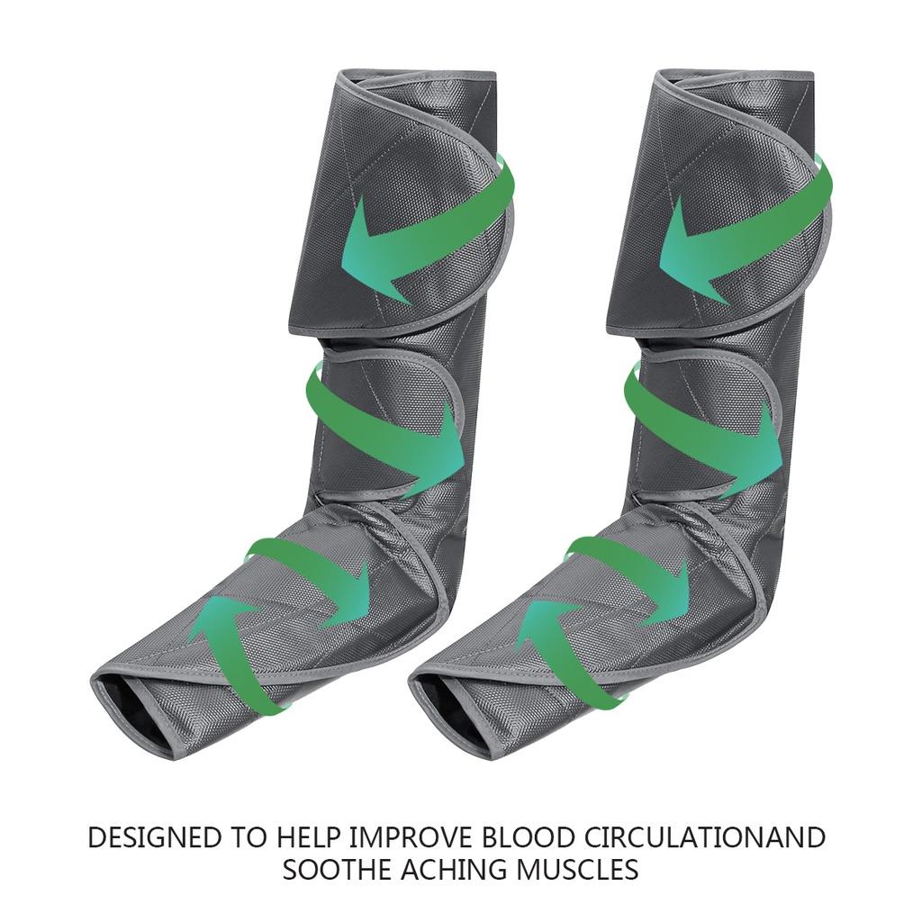 24W Electric Leg Air Compression Massager Heated for Foot & Calf Thigh Blood Circulation with Handheld Controller 360° Wrap Massager Boots