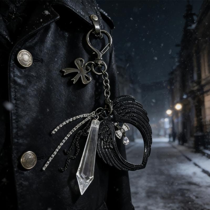 Angel Wing Keychain Ideal For Personalizing Bags Or Keys Stylish Gothic Jewelry For Everyday Carry Or Gift Giving