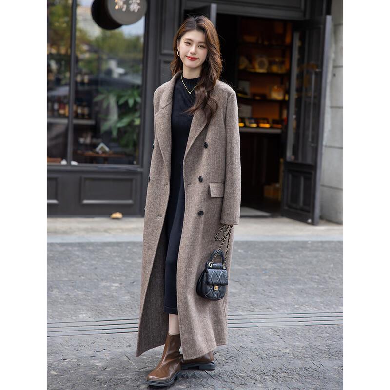 ITISF4 Women's Double-Faced Wool Blend Overcoat