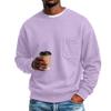 Men's Color -Lined Long Sleeve Neck Sweatshirt with Pocket for Fall and Winter
