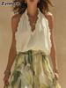 Spring New Style V-Neck Slim Fit Ruffled Hem Dress for Women
