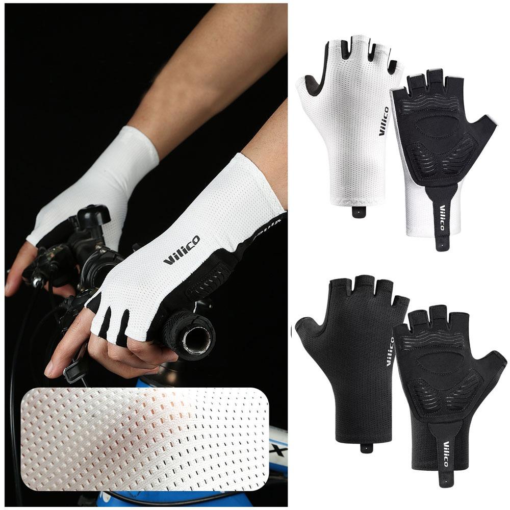

Breathable Fingerless Gloves Anti-slip Half Finger Mitten for Mtb Road Bike Sports Racing XL білий