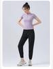 Women's 2025 Slimming Short Sleeve Yoga Top - High-End, Breathable, Flattering Fitness Wear for Summer Running