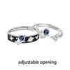 2Pcs/Set Astronaut Rings Light Luxury Personality Ring Lover Space Gift Party