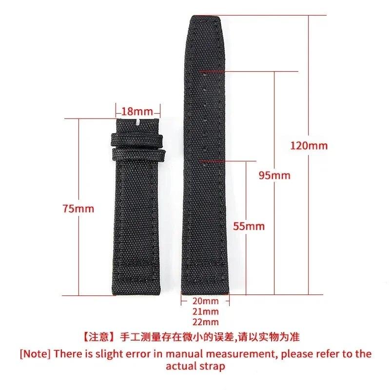 Captain Blue Citizen High Density Knitting Wrist for IWC Pilot Portugal Portofino Nylon Canvas Men 20mm 21mm 22mm Watch Strap