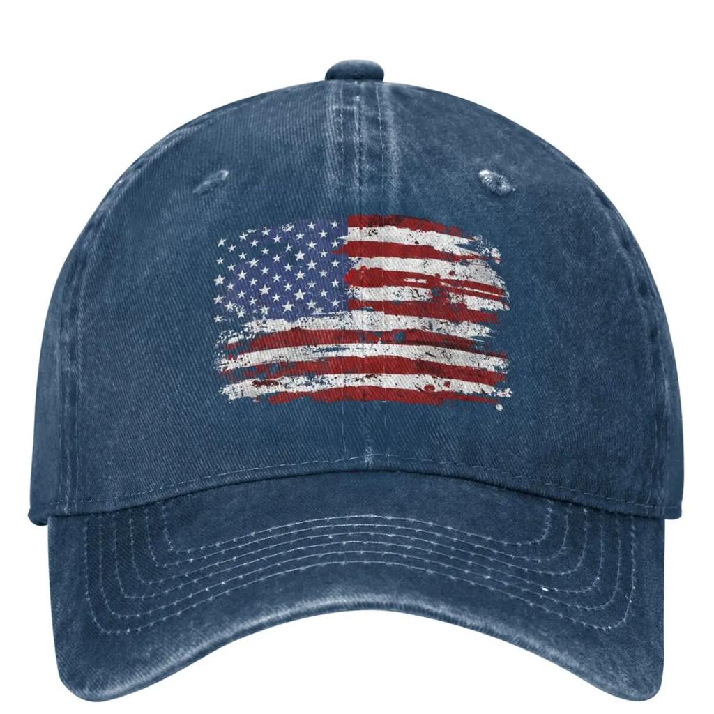 American Flag USA United States Of America US 4th Of July Baseball Cap Gym y2k Retro Hip Hop Hats Unisex Women Vintage Snapback Cap