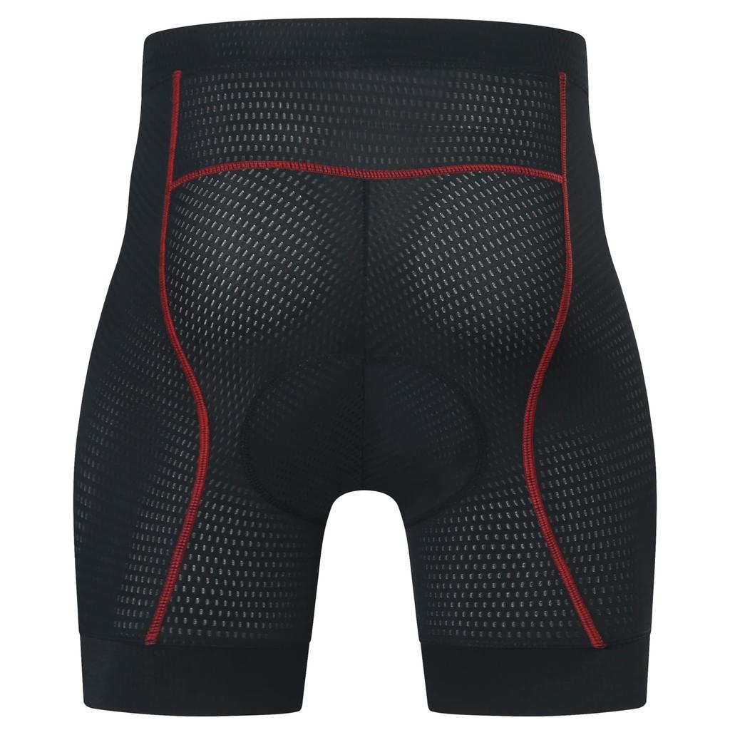 Welkruz Men's Cycling Inner Pants with Gel Pads for Bicycles and Road Bikes, Cycling Jersey, WL-BB063 (Black/Red, L)