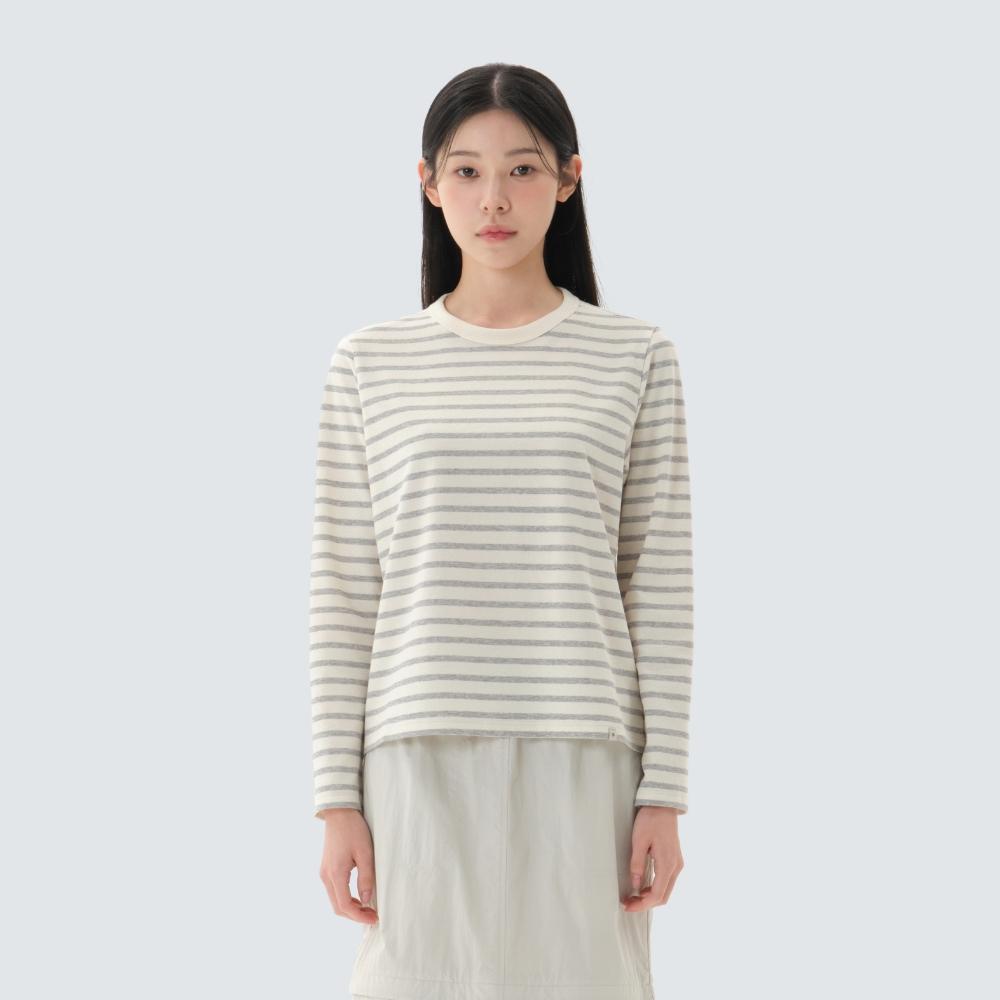 SNOWPEAK Sorona Women's Stripe Long Sleeve T-shirt Gray (S26SWFTL69)