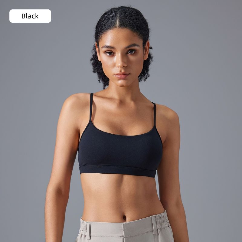 

Lu Same Sports Bra Women with Chest Pad One-Piece Outwear Adjustable Shoulder Strap Back Shaping Shockproof Workout Bra Black 2XL