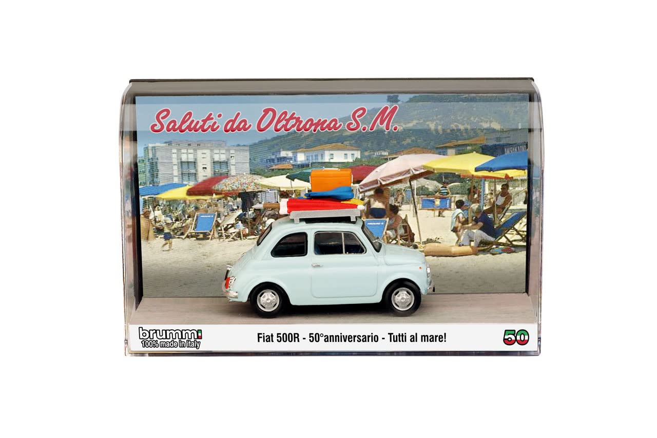 

Blum Fiat 500R 50th Anniversary Italian Holiday BRUMM FIAT 500R VACANZE ITALIANE 50 ANNIVERSAR 1/43 1972-2022 [Used] синий