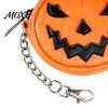 Mała Dynia Portmonetka Mini Portfel Breloczek, Halloweenowa Torebka Portfel Zawieszka, Sztuczna Odpinana Wisząca na Plecaki Skórzany Uchwyt na Monety Karty,