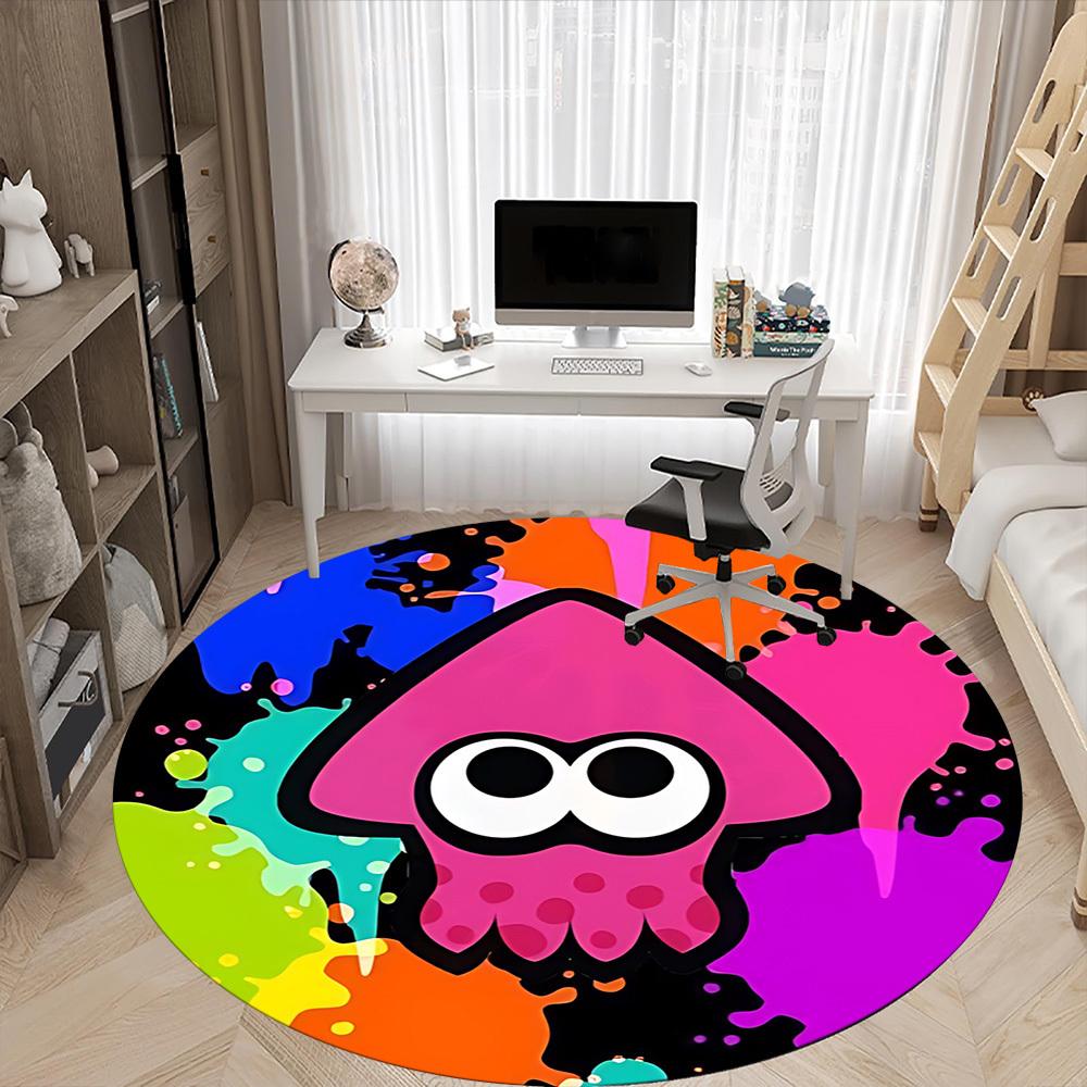 1pc Splatoon? Office Round Area Rug, Bedroom Living Room Home Decor, Room Deco, Offic a1016187